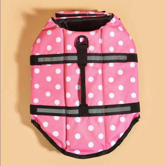 Pink Polka-Dot Dog Life Jacket - Picture 2 of 7